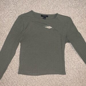 Forever 21 Asymmetrical Opening Long Sleeve Top